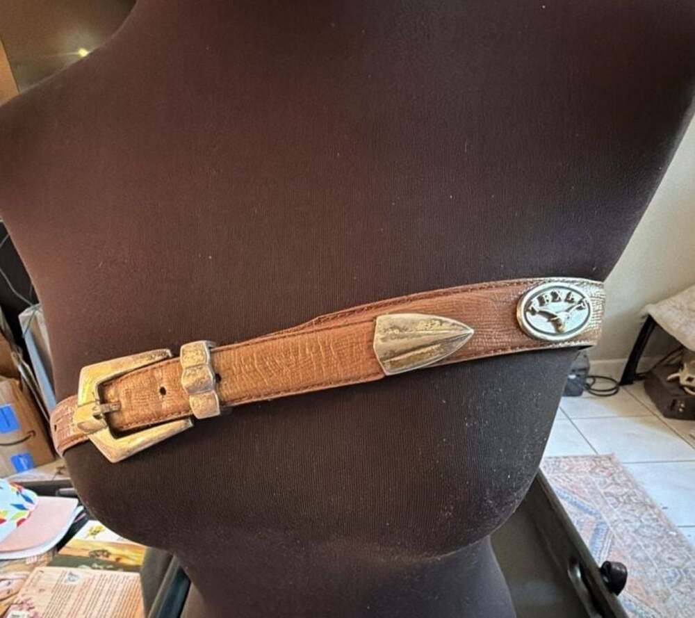 Vintage Justin Brown Leather Texas Concho Western Ranger Belt